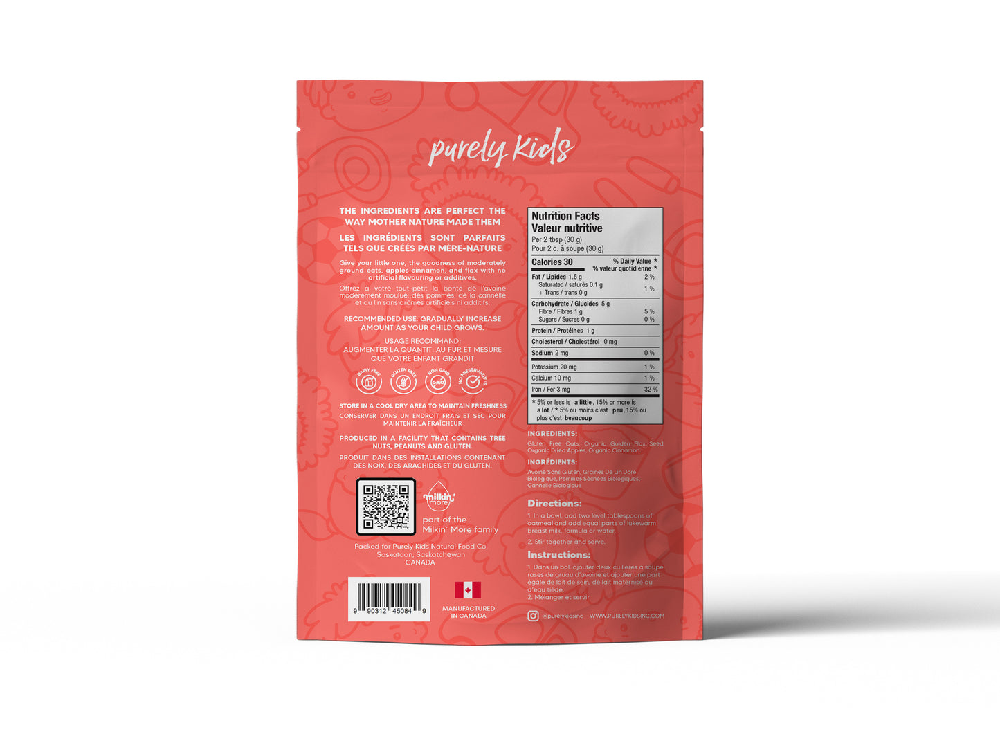 Purely Kids Apple Cinnamon Kids Oatmeal