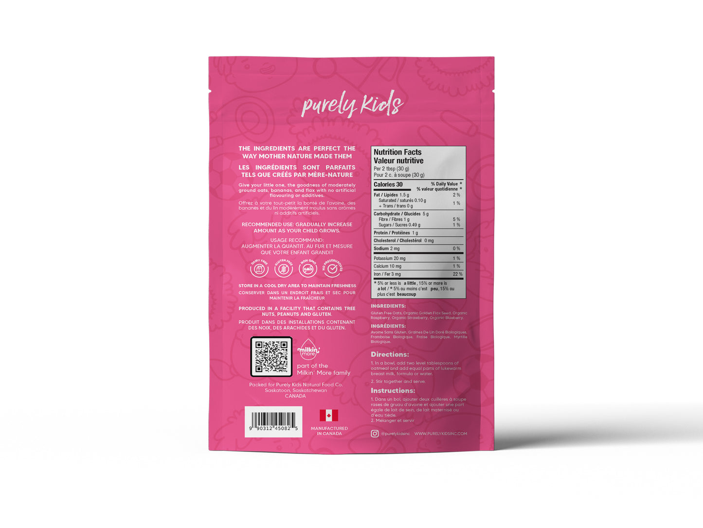 Purely Kids Berry toddler oatmeal