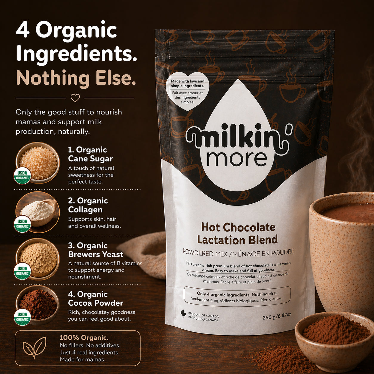 Milkin’ More™ Organic Collagen Hot Chocolate Cocoa Mix