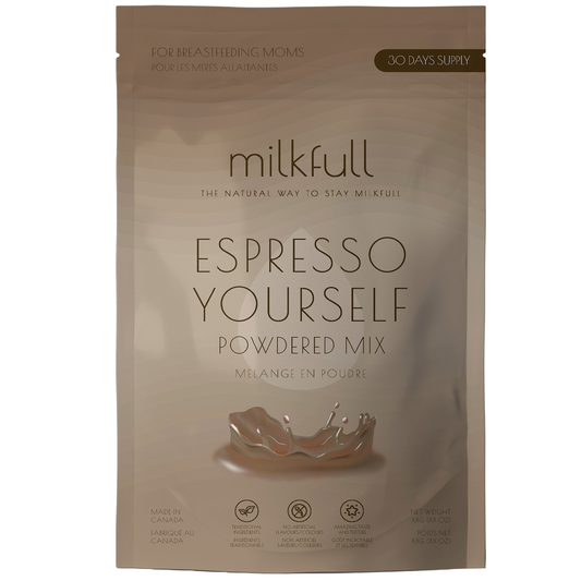 Milkfull™ Premium Espresso Yourself – Organic Breastfeeding Mix with Moringa, Collagen, Flax & Inactive Yeast | No Sugar Added | Nourishing Superfood Blend for Moms