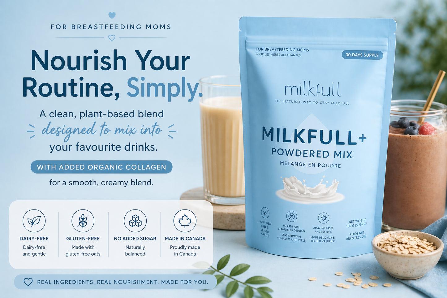 Milkfull™ +  Organic Nourishing Blend for Moms (Gluten-Free & Dairy-Free)