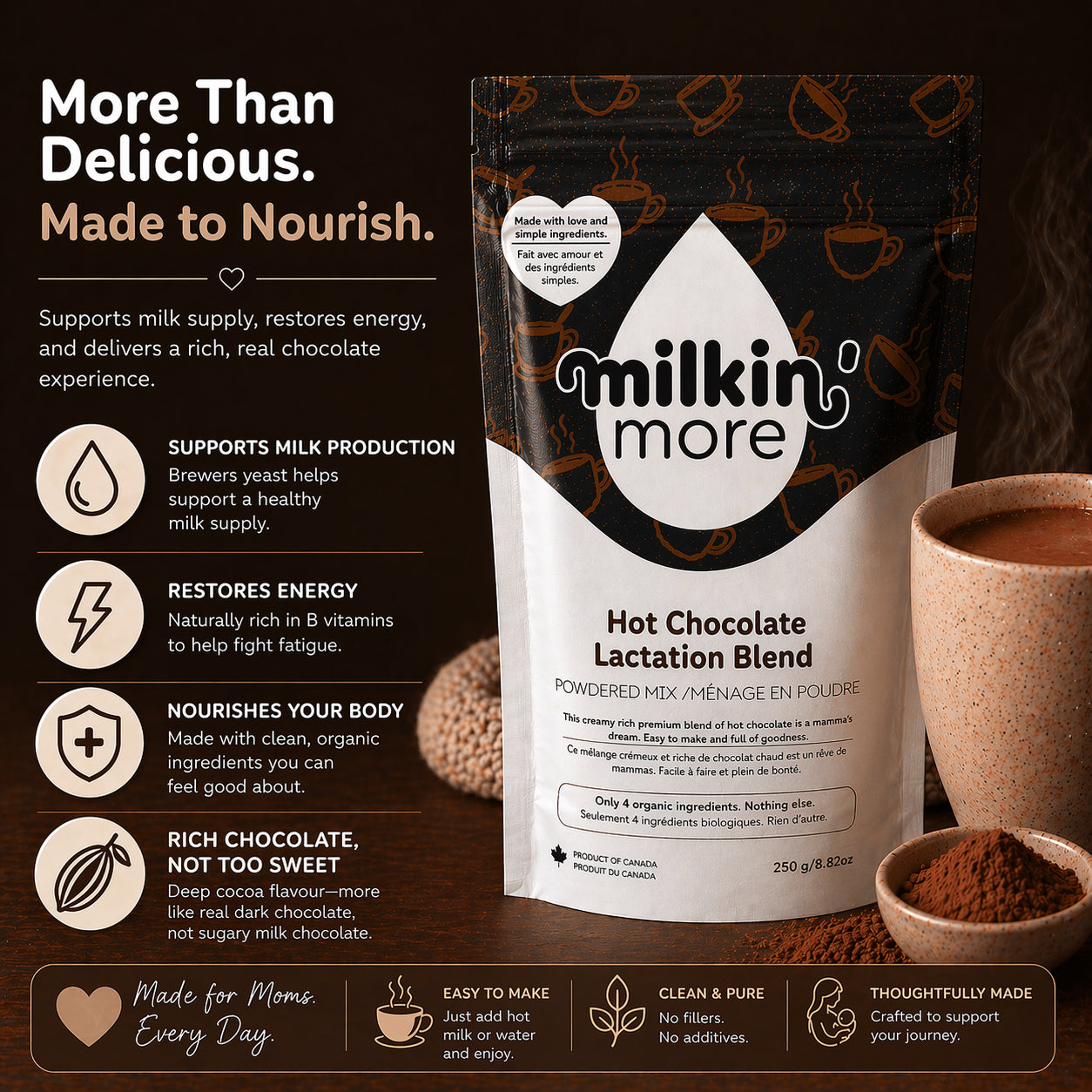 Milkin’ More™ Organic Collagen Hot Chocolate Cocoa Mix