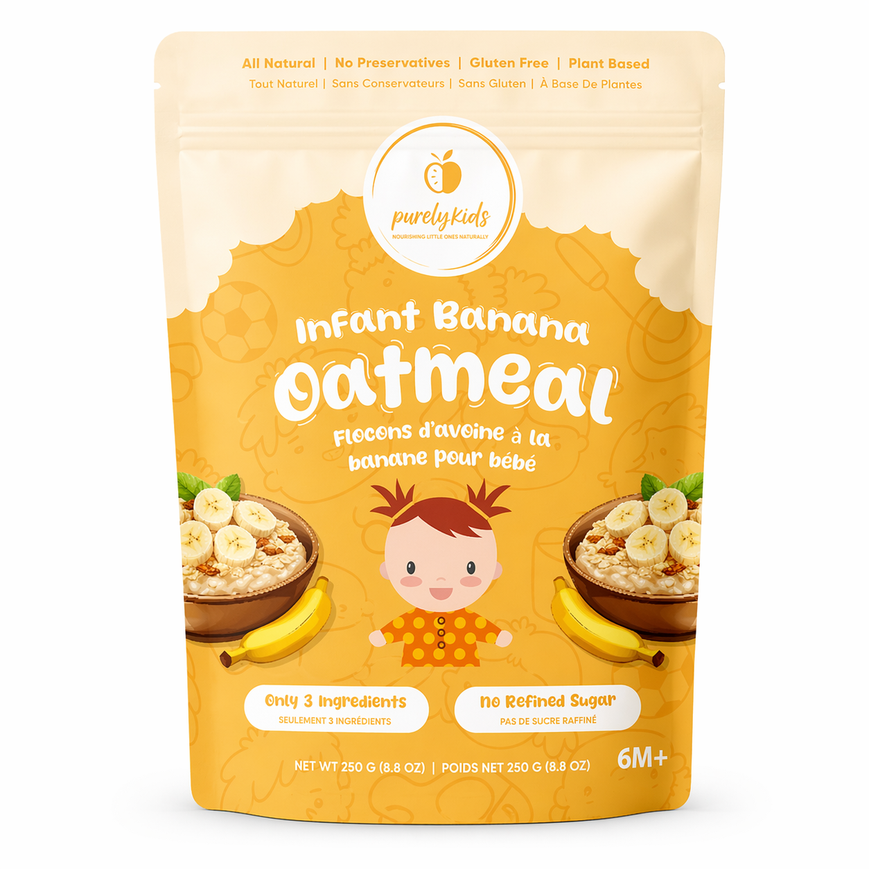 Purely Kids Organic Banana Flax Infant Oatmeal
