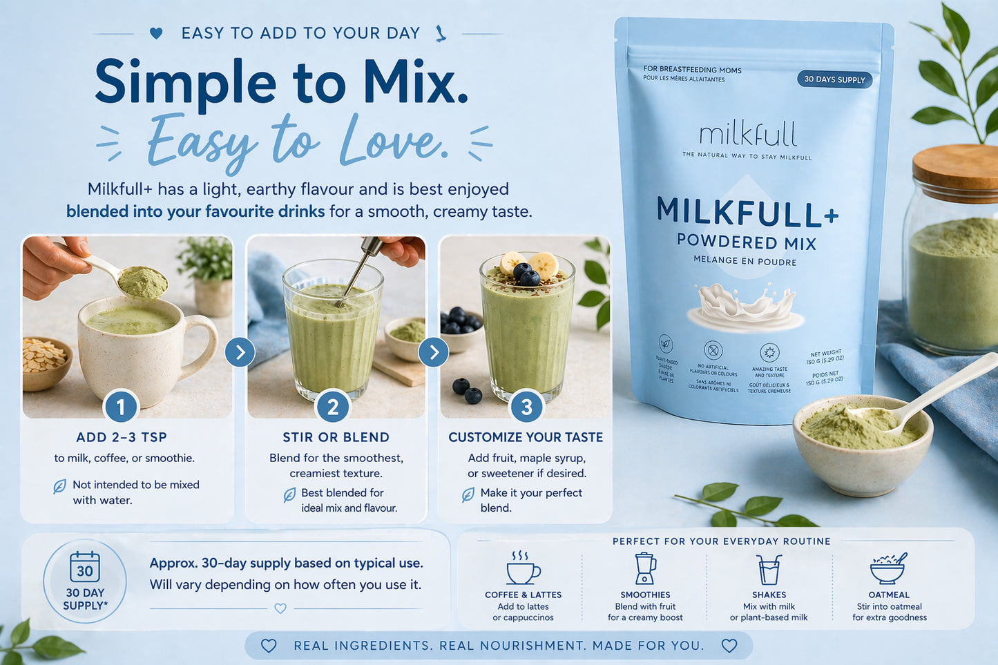 Milkfull™ +  Organic Nourishing Blend for Moms (Gluten-Free & Dairy-Free)