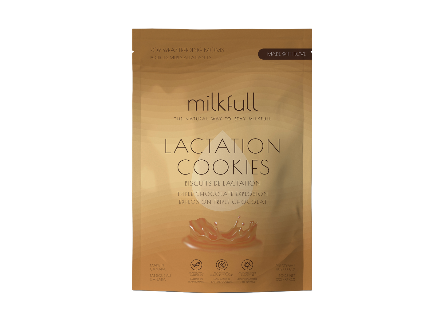 Milkfull™ Organic Lactation Triple Chocolate Chip Cookie Mix Nourishing, Delicious Support for Breastfeeding Moms