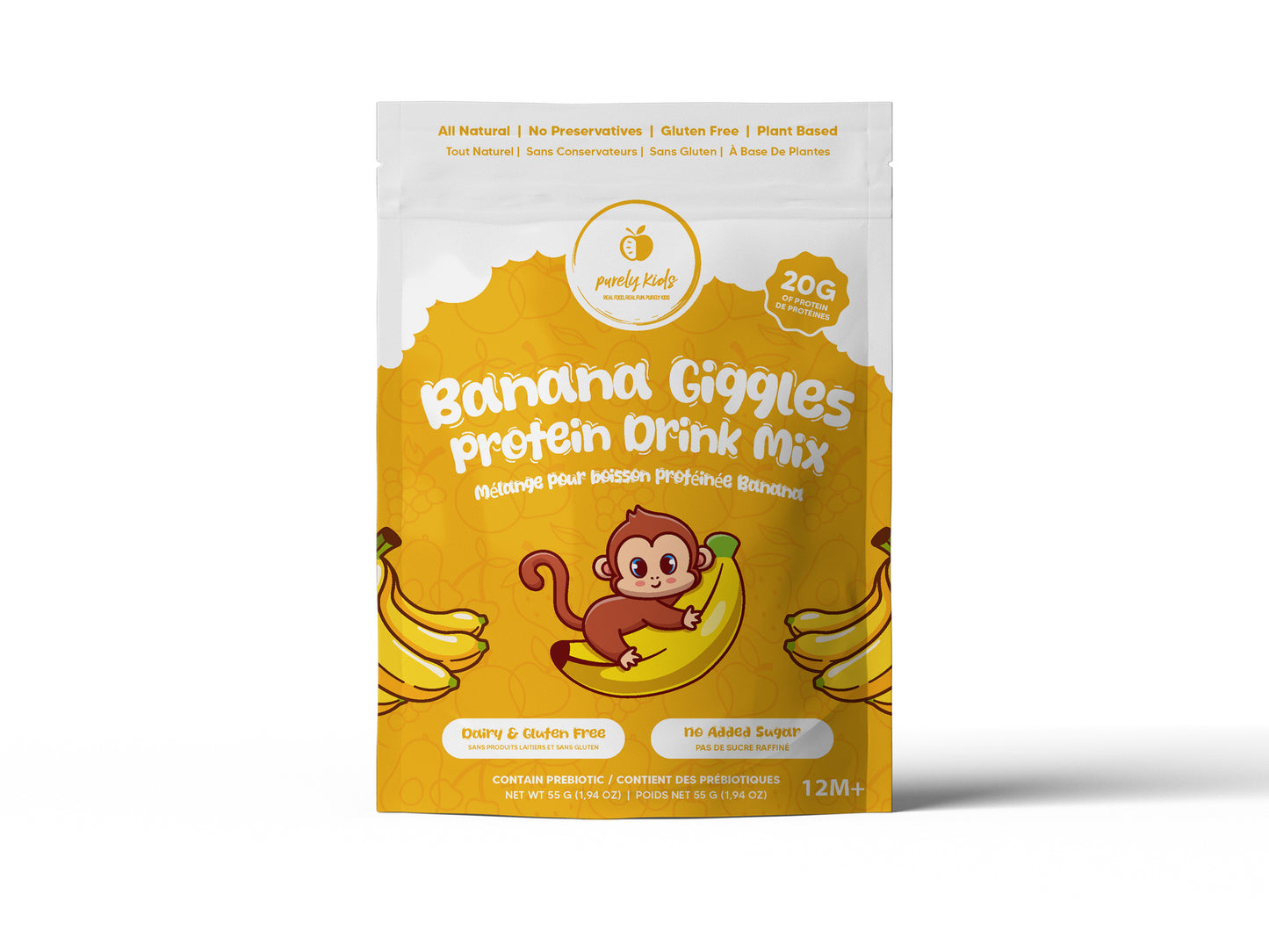 Purely Kids Banana Giggles Protein Drink Mix