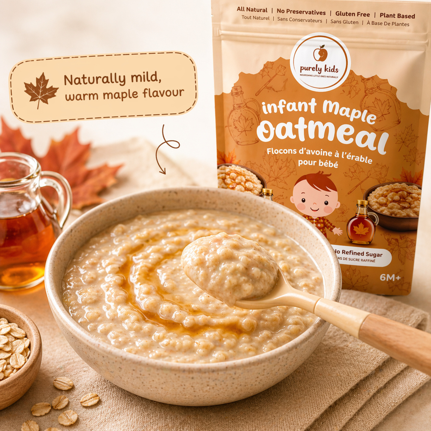 Purely Kids Maple Infant oatmeal
