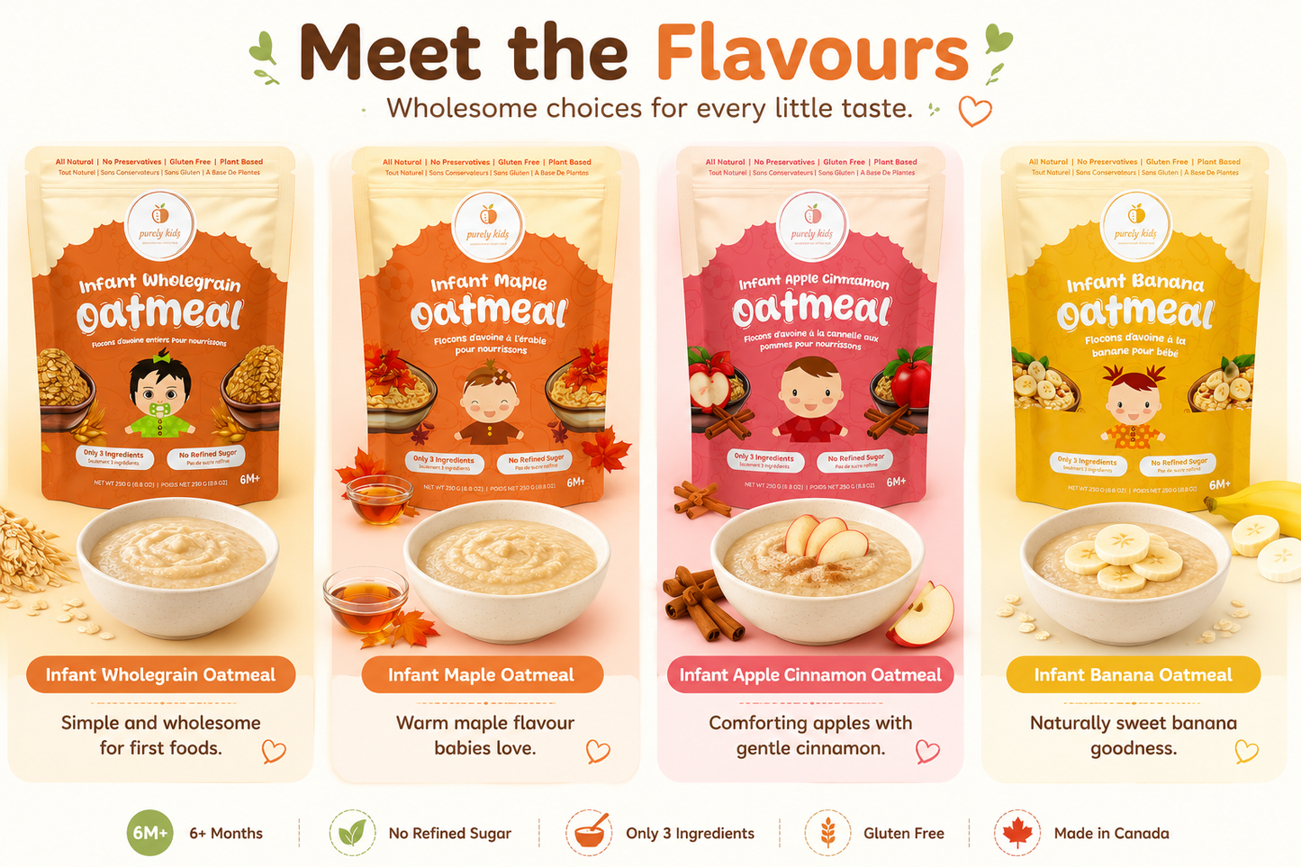 Purely Kids Organic Infant Oatmeal Combo Pack (6–12 Months)