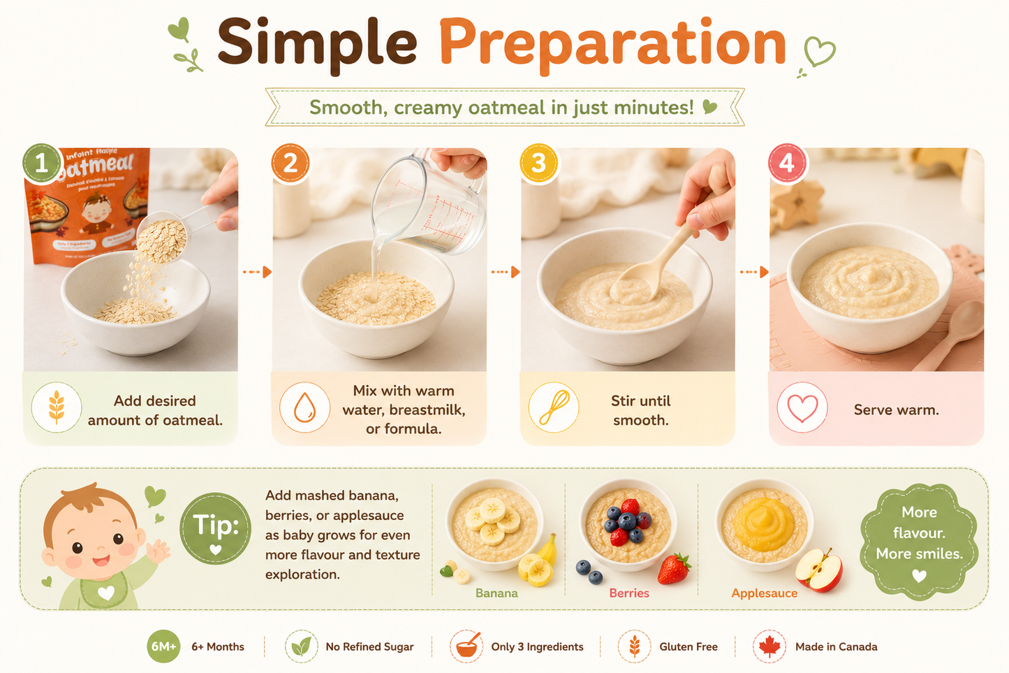 Purely Kids Organic Infant Oatmeal Combo Pack (6–12 Months)