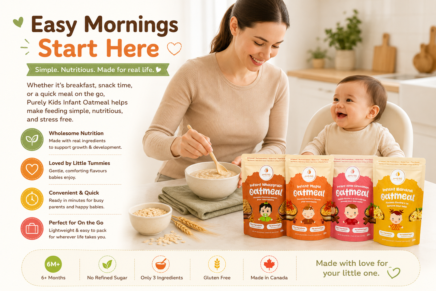 Purely Kids Organic Infant Oatmeal Combo Pack (6–12 Months)