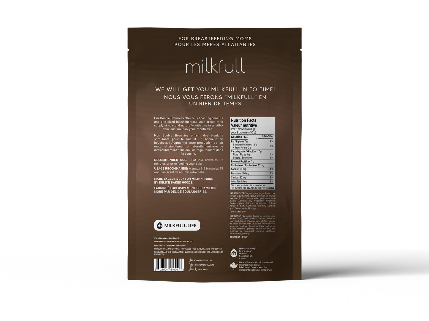 Milkfull™ Organic Lactation Boobie Brownies Nourishing, Delicious Support for Breastfeeding Moms