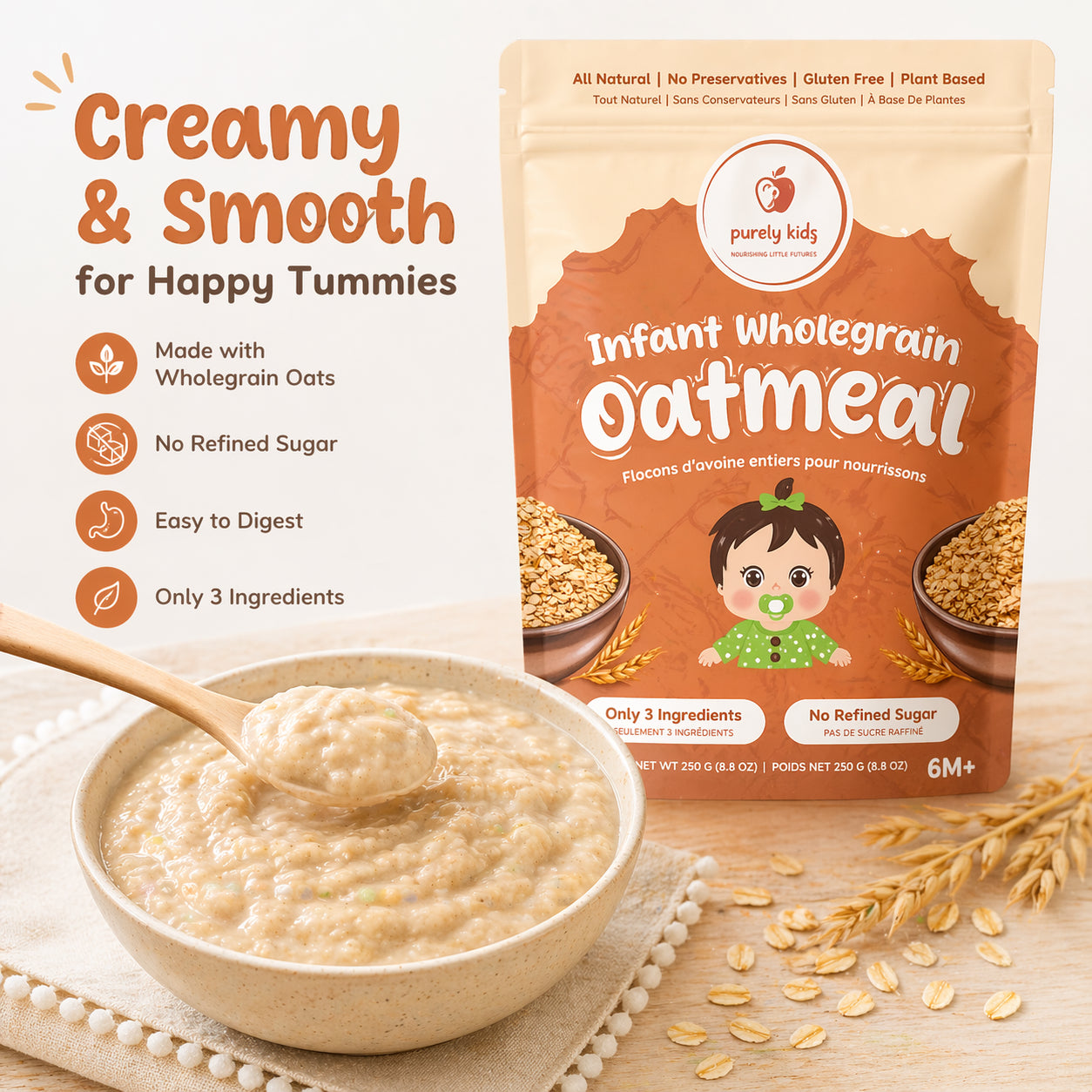 Purely Kids Infant Wholegrain Oatmeal