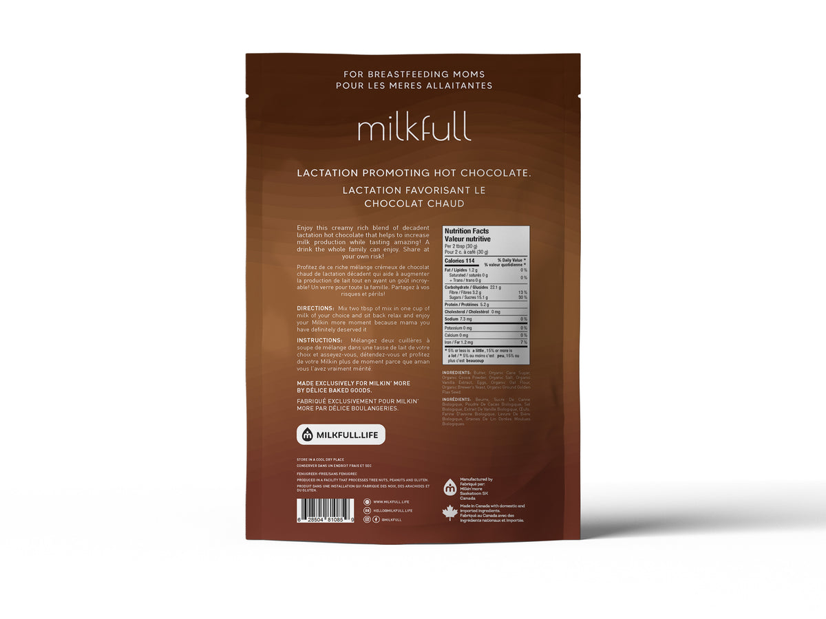 Milkfull™ Nourishing Hot Chocolate – Organic, Gluten-Free, Dairy-Free Superfood Blend for Breastfeeding Moms