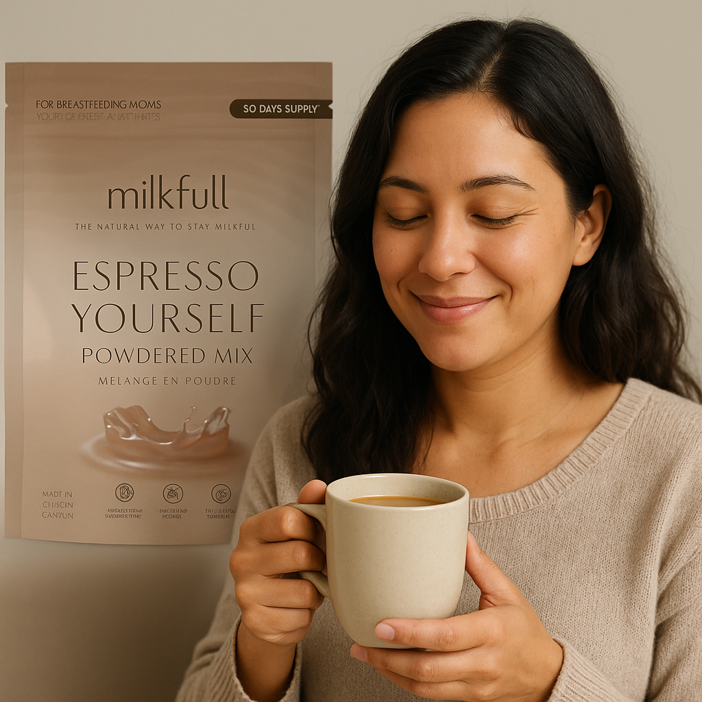 Milkfull™ Premium Espresso Yourself – Organic Breastfeeding Mix with Moringa, Collagen, Flax & Inactive Yeast | No Sugar Added | Nourishing Superfood Blend for Moms