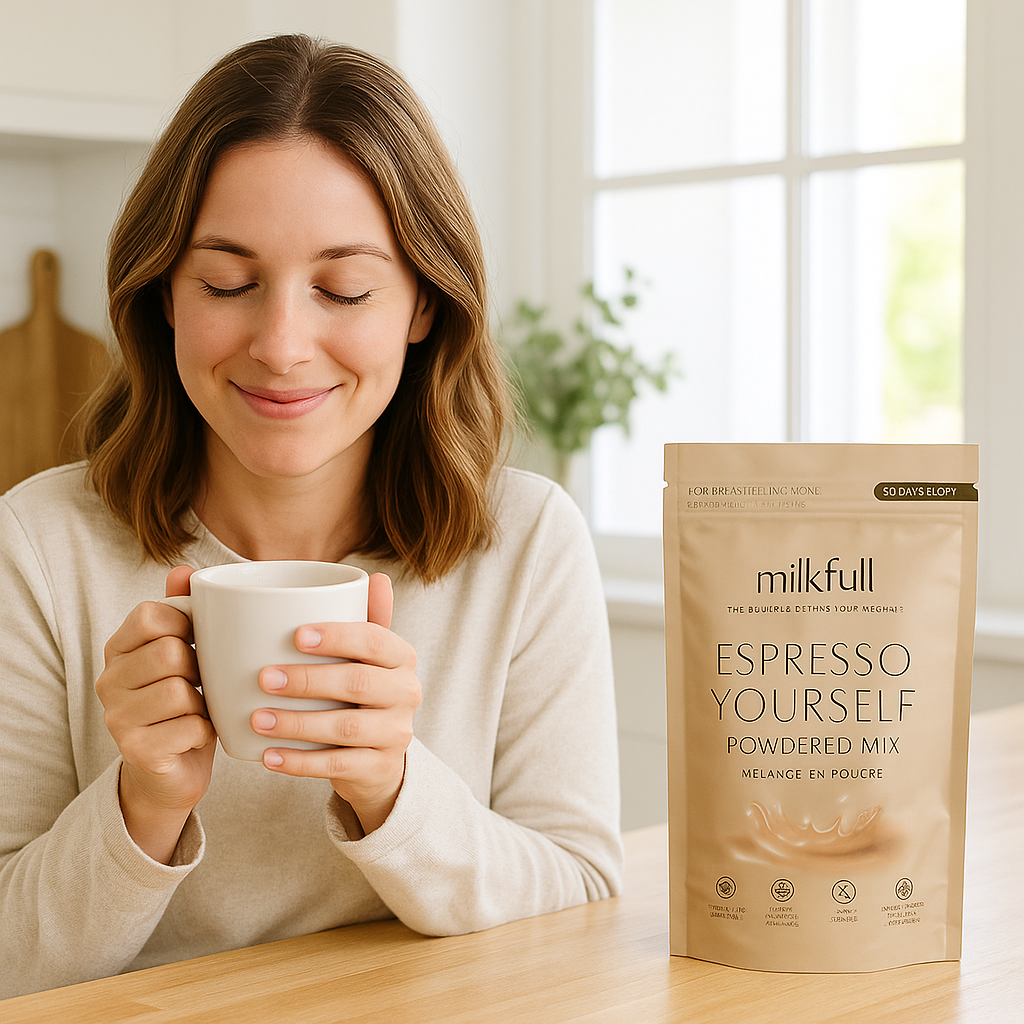 Milkfull™ Premium Espresso Yourself – Organic Breastfeeding Mix with Moringa, Collagen, Flax & Inactive Yeast | No Sugar Added | Nourishing Superfood Blend for Moms