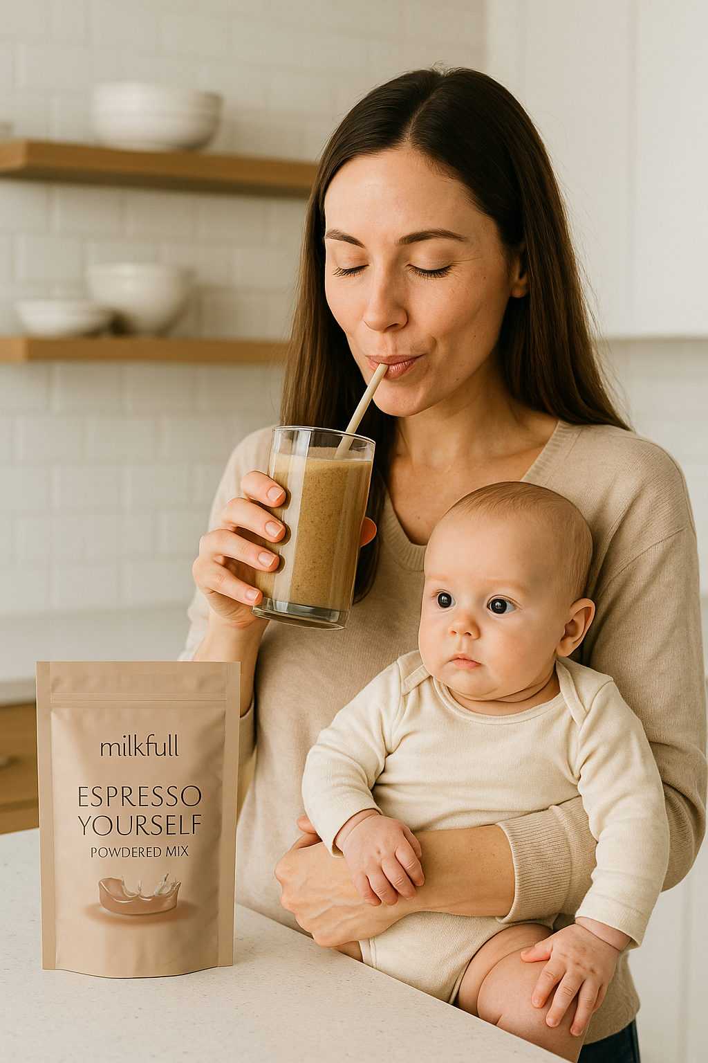 Milkfull™ Premium Espresso Yourself – Organic Breastfeeding Mix with Moringa, Collagen, Flax & Inactive Yeast | No Sugar Added | Nourishing Superfood Blend for Moms
