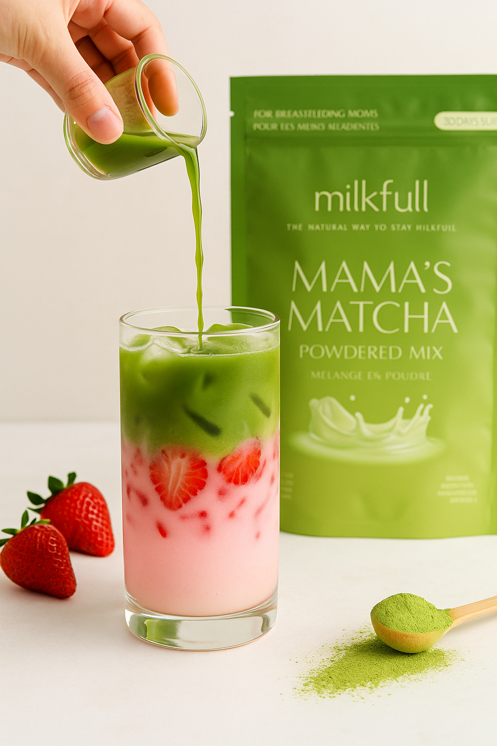 Milkfull™ Premium Mama Matcha – Organic Oat Milk Latte Mix with Matcha, Collagen, Flax & Moringa | No Sugar Added | Nourishing Superfood Blend for Moms