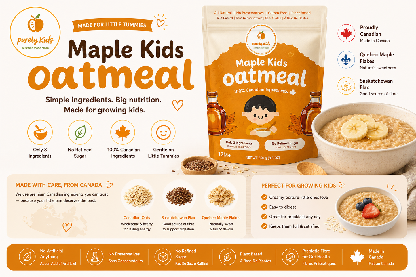 Purely Kids Organic Maple Kids Oatmeal