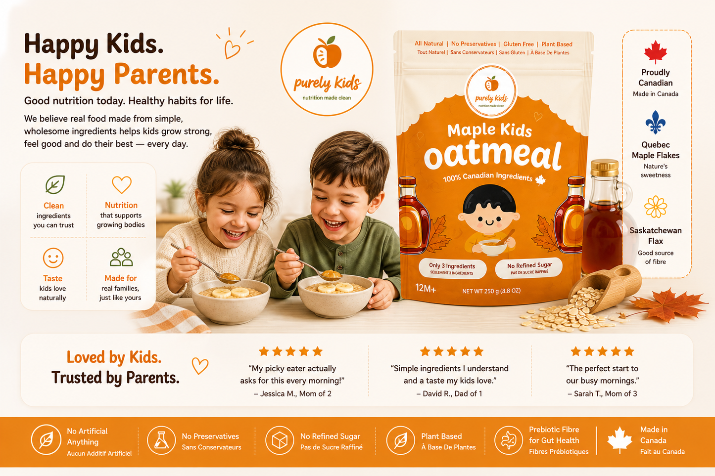 Purely Kids Organic Maple Kids Oatmeal