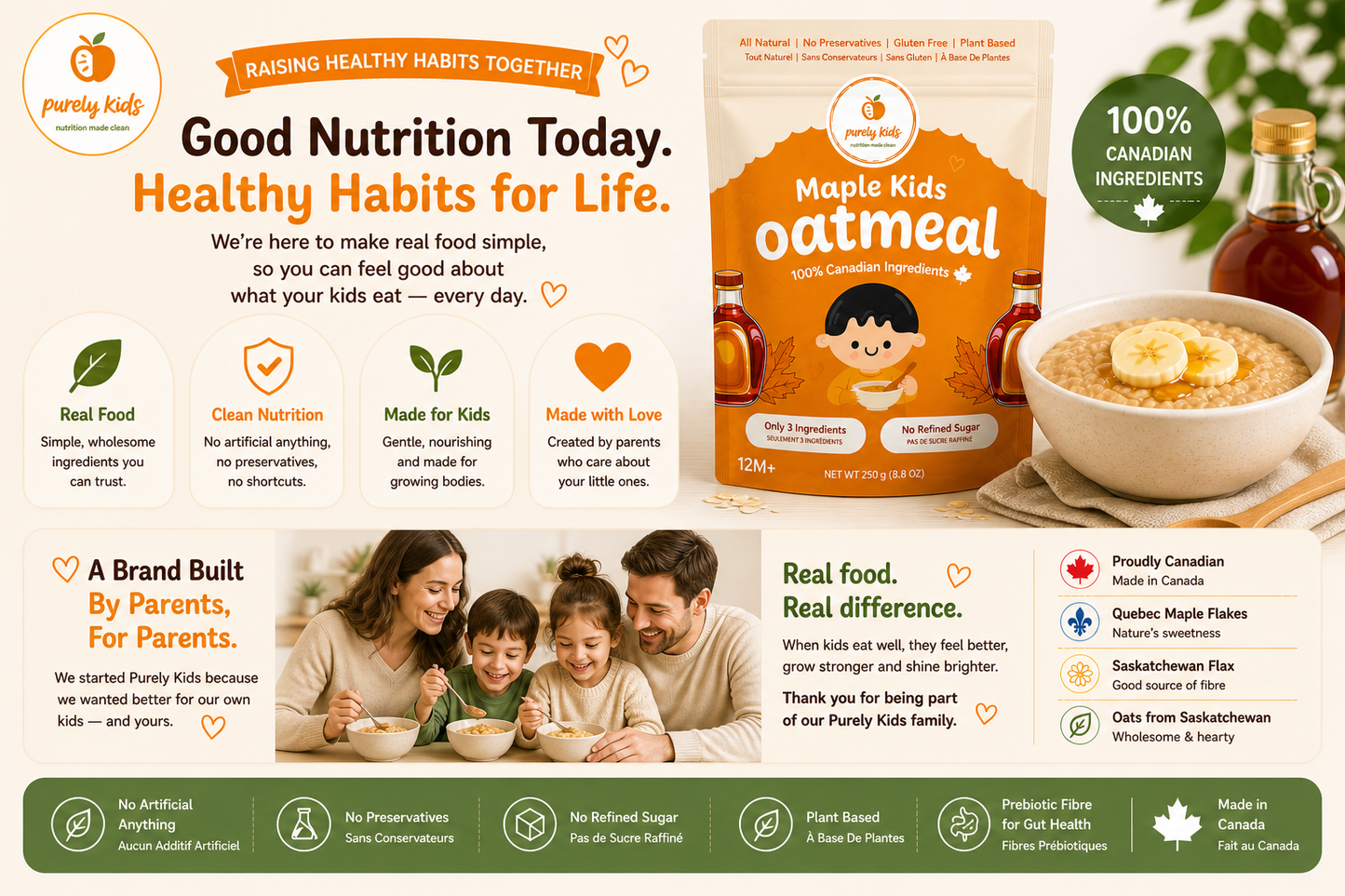Purely Kids Organic Maple Kids Oatmeal