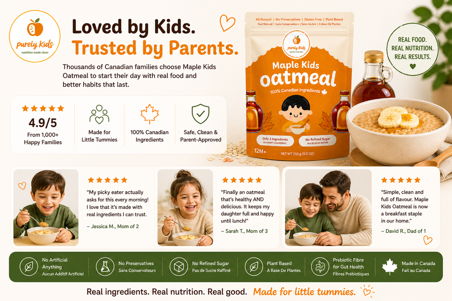 Purely Kids Organic Maple Kids Oatmeal