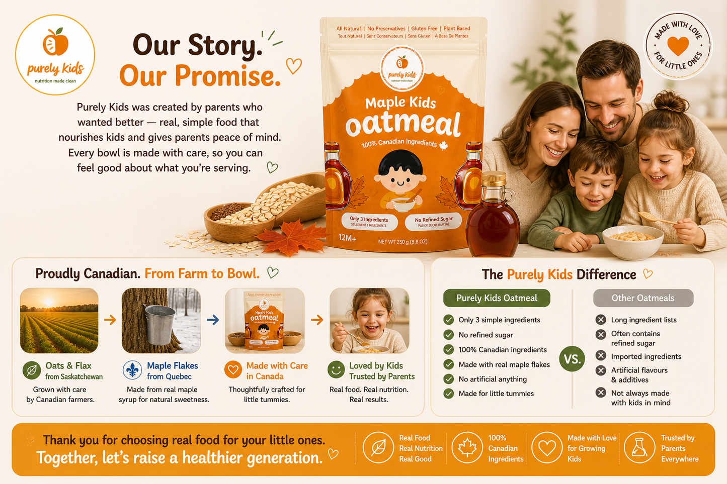 Purely Kids Organic Maple Kids Oatmeal