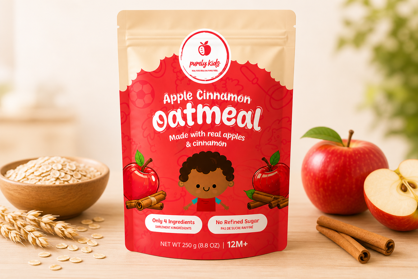 Purely Kids Apple Cinnamon Kids Oatmeal