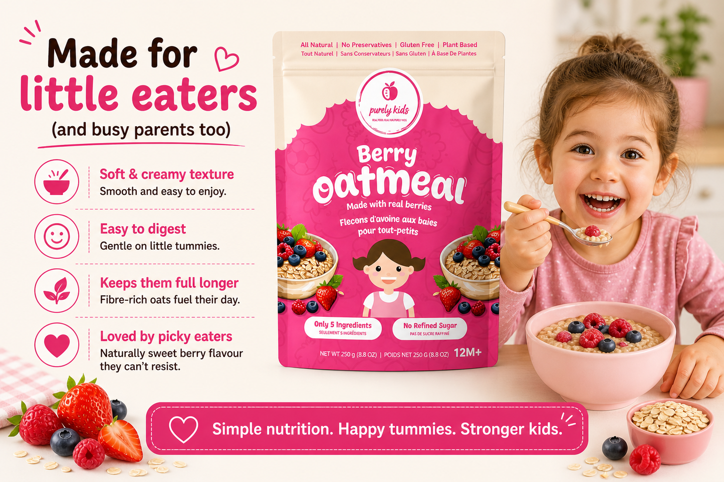 Purely Kids Organic Berry Kids Oatmeal