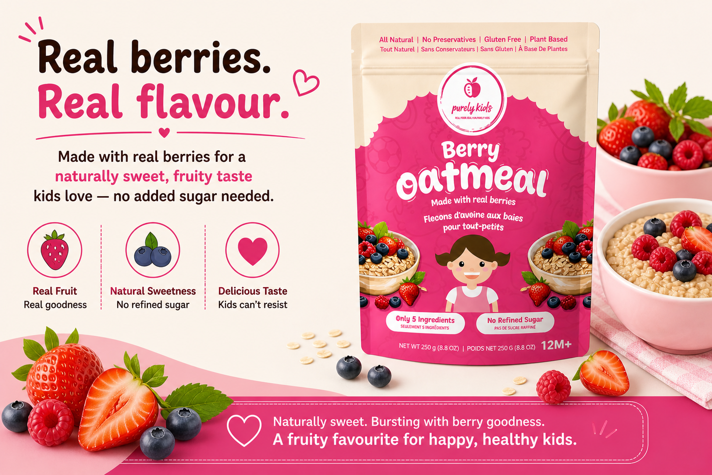 Purely Kids Organic Berry Kids Oatmeal