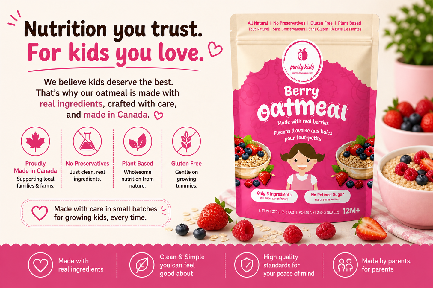 Purely Kids Organic Berry Kids Oatmeal