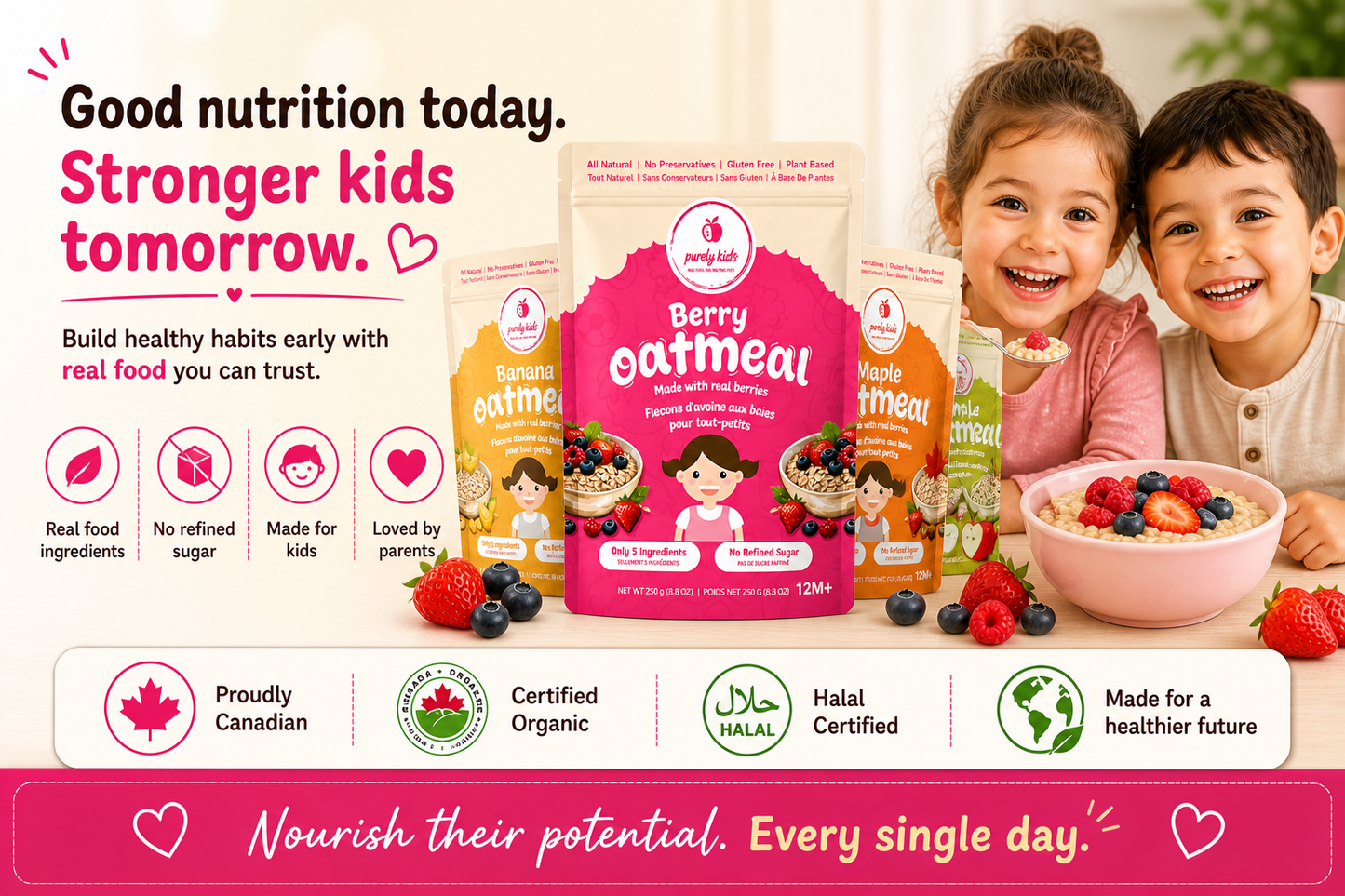 Purely Kids Organic Berry Kids Oatmeal