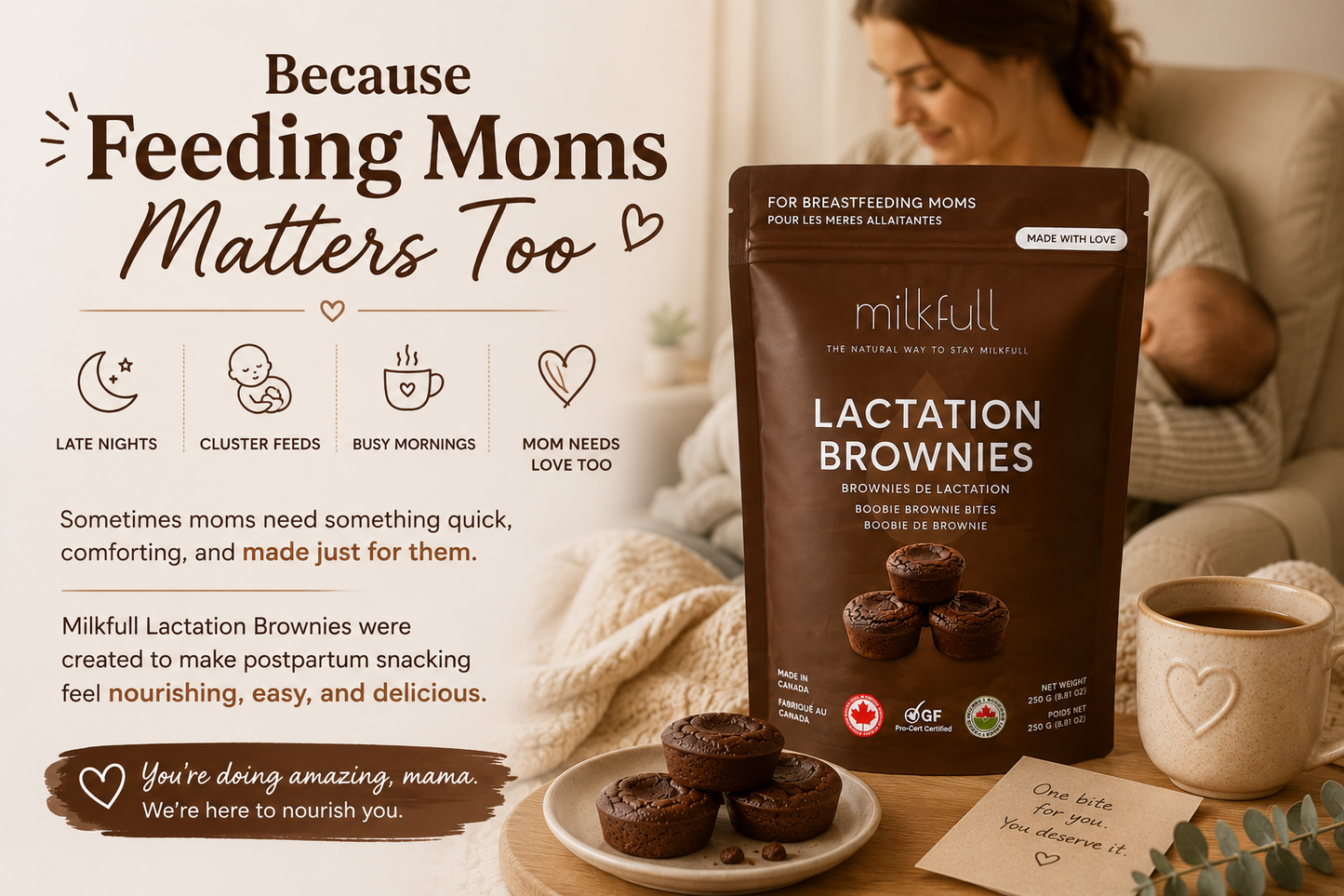 Milkfull™ Organic Lactation Boobie Brownies Nourishing, Delicious Support for Breastfeeding Moms