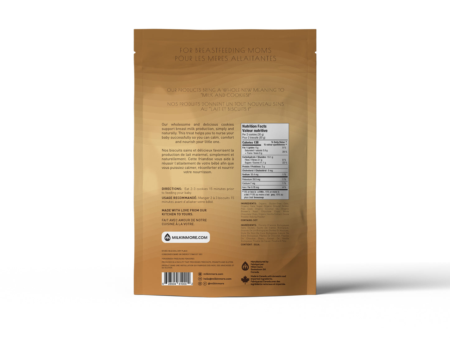 Milkfull™ Organic Lactation Triple Chocolate Chip Cookie Mix Nourishing, Delicious Support for Breastfeeding Moms