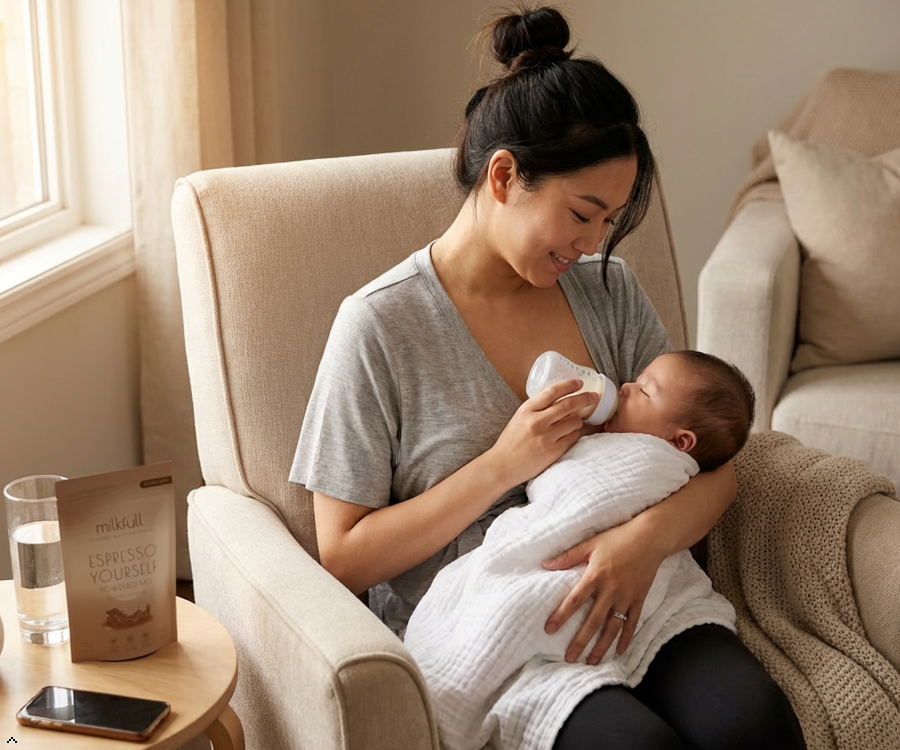 Milkfull™ Premium Espresso Yourself – Organic Breastfeeding Mix with Moringa, Collagen, Flax & Inactive Yeast | No Sugar Added | Nourishing Superfood Blend for Moms