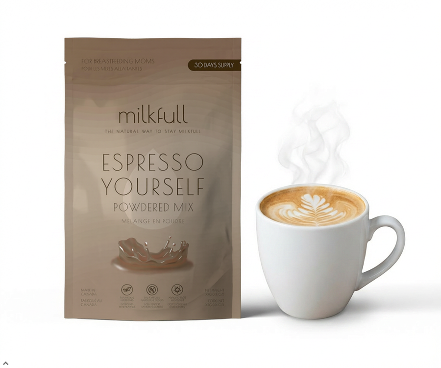 Milkfull™ Premium Espresso Yourself – Organic Breastfeeding Mix with Moringa, Collagen, Flax & Inactive Yeast | No Sugar Added | Nourishing Superfood Blend for Moms