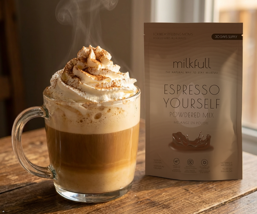 Milkfull™ Premium Espresso Yourself – Organic Breastfeeding Mix with Moringa, Collagen, Flax & Inactive Yeast | No Sugar Added | Nourishing Superfood Blend for Moms
