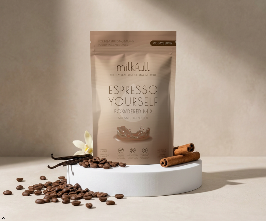 Milkfull™ Premium Espresso Yourself – Organic Breastfeeding Mix with Moringa, Collagen, Flax & Inactive Yeast | No Sugar Added | Nourishing Superfood Blend for Moms