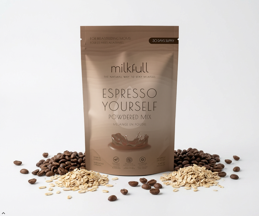 Milkfull™ Premium Espresso Yourself – Organic Breastfeeding Mix with Moringa, Collagen, Flax & Inactive Yeast | No Sugar Added | Nourishing Superfood Blend for Moms