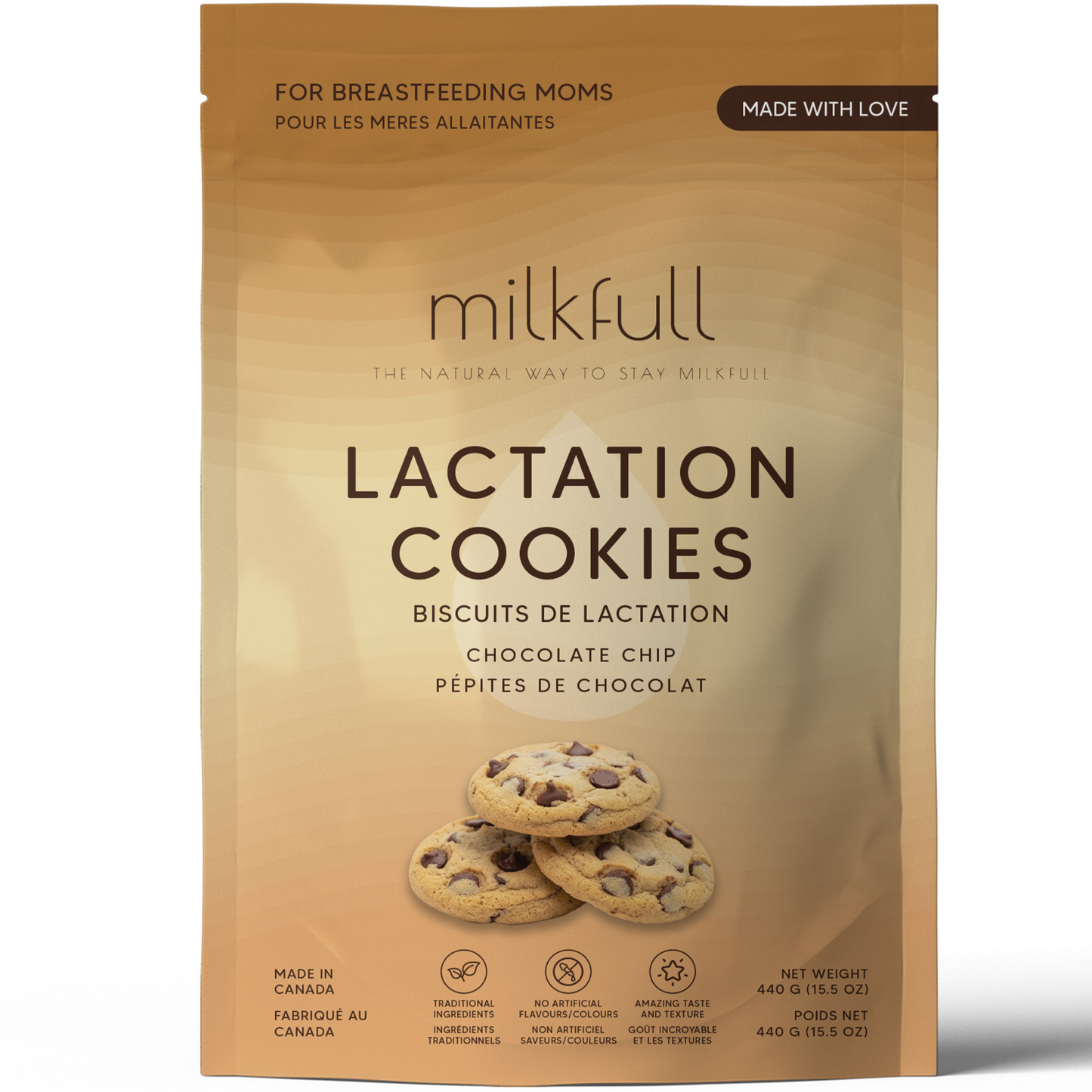 Milkfull™ Organic Lactation Chocolate Chip Cookies – Dairy-Free, Clean Ingredients, Supports Breastfeeding & Milk Supply