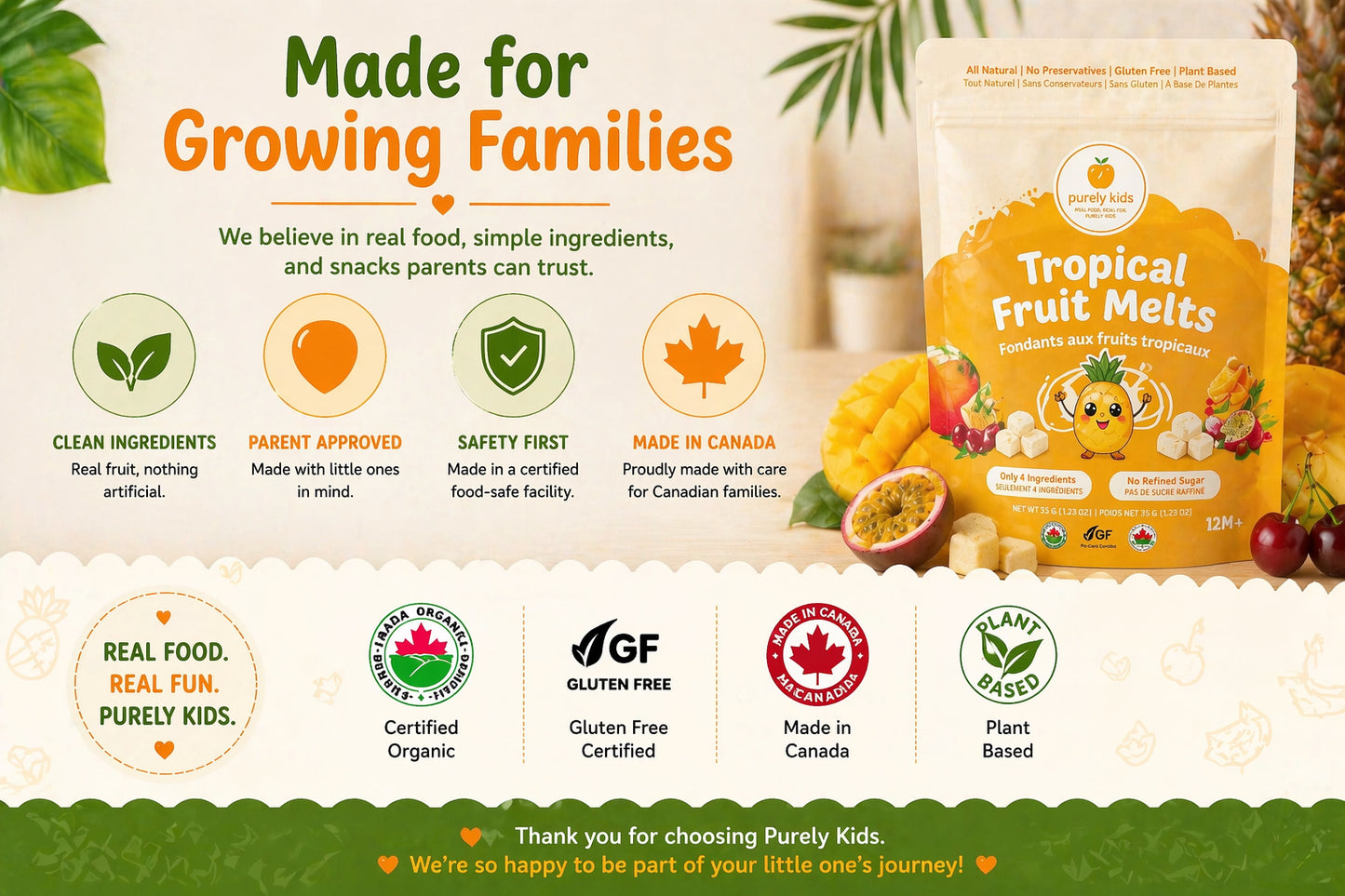 Purely Kids Organic Tropical Fruit Melts
